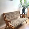 Bank met gewoven zitting